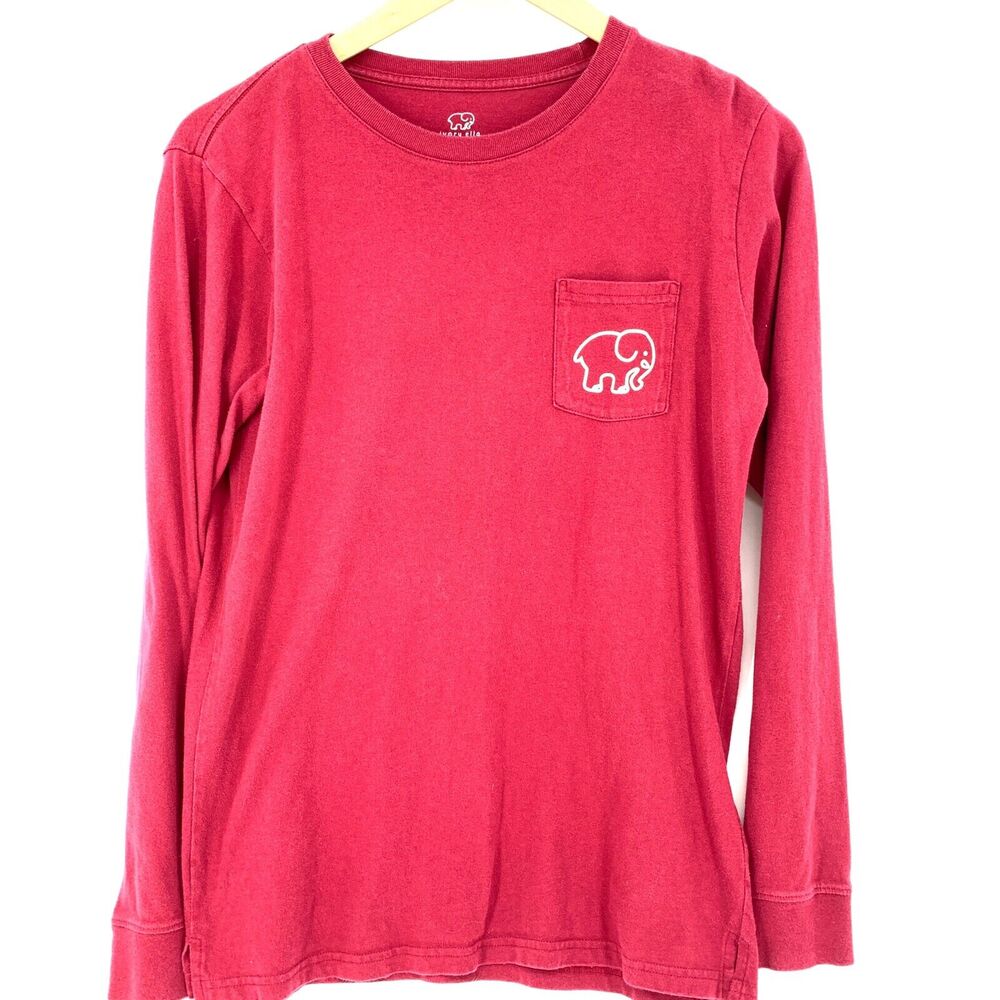 Ivory Ella Long Sleeve Pocket T Shirt Soccer Elephant size S
